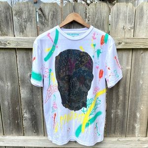 Majestik Paint Splatter T-Shirt Rhinestone Size Medium (H)